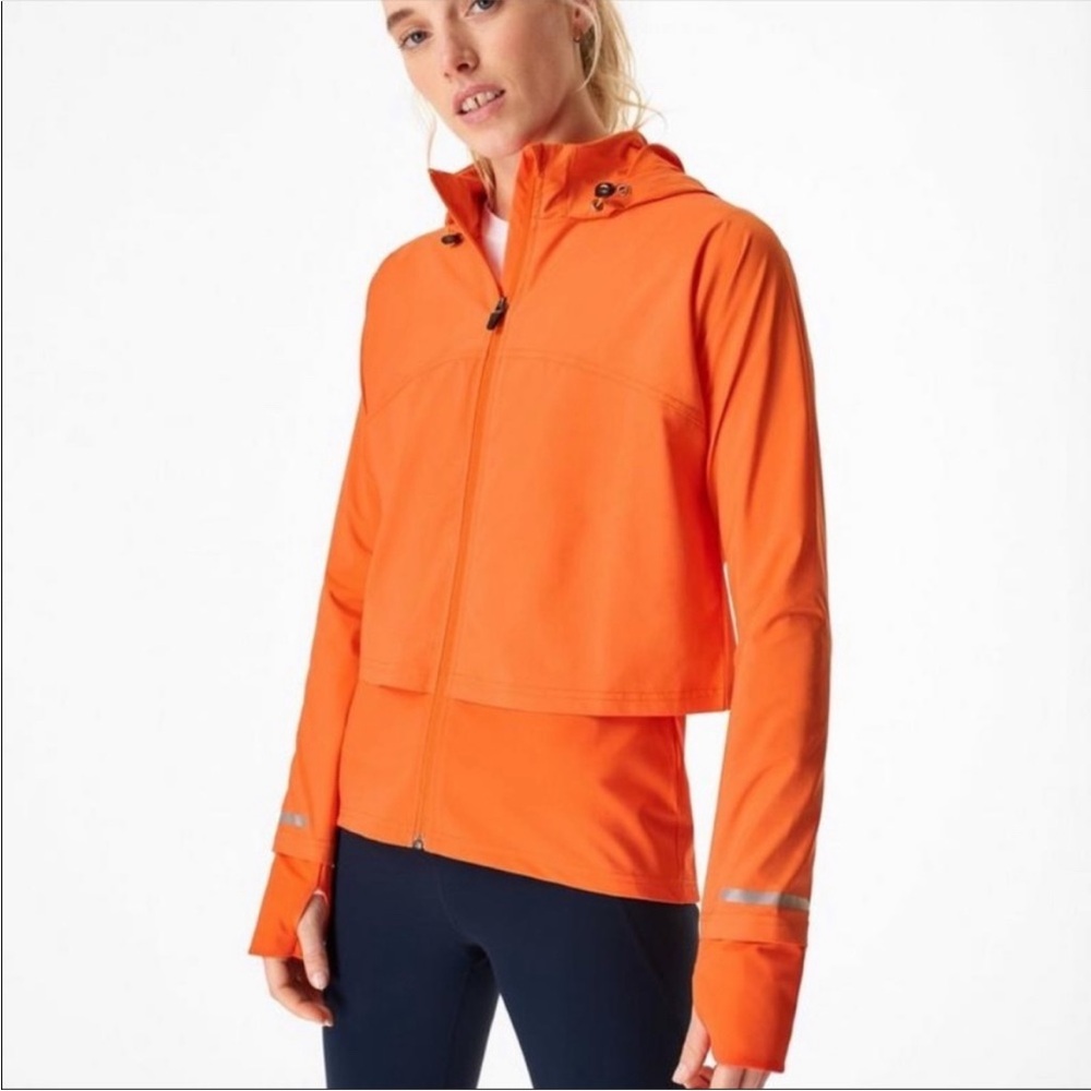 Sweaty Betty Fast Track Running Jacket in Murcott Orange XXS
